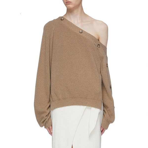 women's sweaters solid color diagonal shoulder knitting shirt female 2021 season off long sleeve loose sweater, White;black
women's sweaters solid color diagonal shoulder knitting shirt female 2021 season off long sleeve loose sweater, White;black