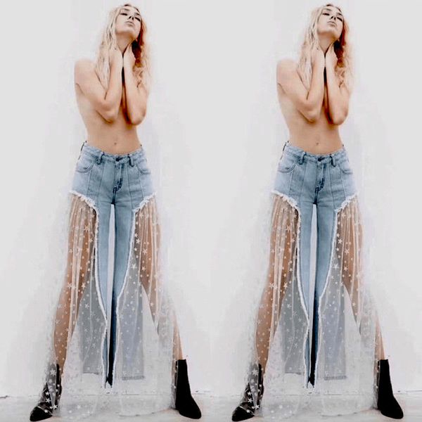 hip women blue wide leg jeans denim lace gauzy spliced jean ladies casual flare long pants high waist elastic trousers 2019
hip women blue wide leg jeans denim lace gauzy spliced jean ladies casual flare long pants high waist elastic trousers 2019
