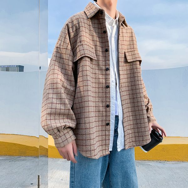 2019 autumn new boys korean version of the plaid woolen thick section loose casual lapel students british wind jacket, Black
2019 autumn new boys korean version of the plaid woolen thick section loose casual lapel students british wind jacket, Black