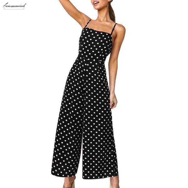 long summer jumpsuit polka dot holiday wide leg pants womens jumpsuit polka dot backless strappy playsuit romper women sleeveless, Black;white
long summer jumpsuit polka dot holiday wide leg pants womens jumpsuit polka dot backless strappy playsuit romper women sleeveless, Black;white