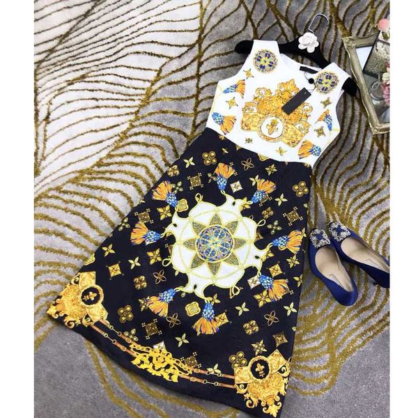 casual dresses 1.9 2021 women vintage elegant o-neck beading print pattern high waist fashion sleeveless dress, Black;gray
casual dresses 1.9 2021 women vintage elegant o-neck beading print pattern high waist fashion sleeveless dress, Black;gray