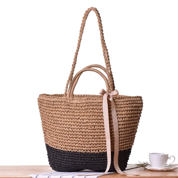 new fashion bohemia woman shoulder bag casual straw bag with ribbon for woman woven totes beach womens handbags and purses
new fashion bohemia woman shoulder bag casual straw bag with ribbon for woman woven totes beach womens handbags and purses