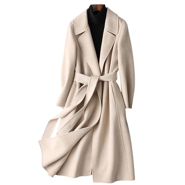 fashion double-sided cashmere long woolen coat women 2019 autumn winter new warm wool jacket women korean slim coat, Black
fashion double-sided cashmere long woolen coat women 2019 autumn winter new warm wool jacket women korean slim coat, Black