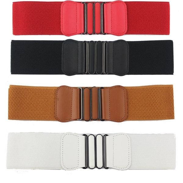 women lady elastic faux leather buckle waist wide belts stretch waistband cinch ing, Black;brown
women lady elastic faux leather buckle waist wide belts stretch waistband cinch ing, Black;brown