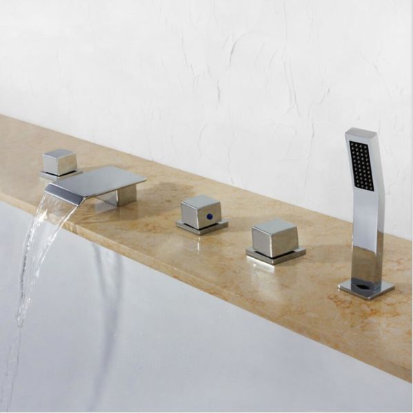 deck mounted waterfall basin faucet widespread sink faucet chrome polished bathroom mixer tap and cold bathtub water tap with handshower
deck mounted waterfall basin faucet widespread sink faucet chrome polished bathroom mixer tap and cold bathtub water tap with handshower
