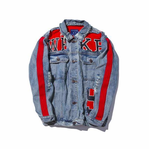 ashion red patchwork denim jacket men's letter printed destroyed hole streetwear hip hop blue jeans jacket male, Black;brown
ashion red patchwork denim jacket men's letter printed destroyed hole streetwear hip hop blue jeans jacket male, Black;brown
