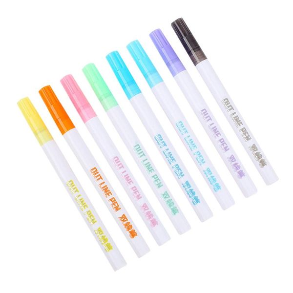 8 colors/set gift card writing drawing pens double line outline pen stationery jr deals
8 colors/set gift card writing drawing pens double line outline pen stationery jr deals