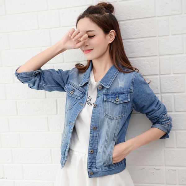 bigswety jeans jacket light blue bomber short denim jakcets jaqueta casual ripped jeans coat long sleeve 2xl outwear jacket coat, Black;brown
bigswety jeans jacket light blue bomber short denim jakcets jaqueta casual ripped jeans coat long sleeve 2xl outwear jacket coat, Black;brown