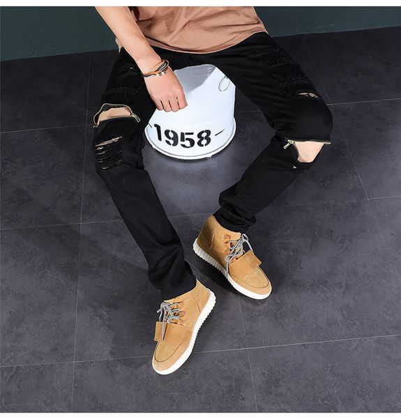 hip hop ripped slim pants mens knee zipper stretch slacks gd style fashion mid width pants, Blue
hip hop ripped slim pants mens knee zipper stretch slacks gd style fashion mid width pants, Blue
