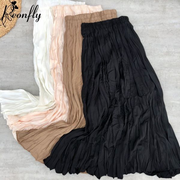 peonfly fashion 2020 women cotton long skirts high waist pleated maxi skirts vintage korean spring elegant faldas saia, Black
peonfly fashion 2020 women cotton long skirts high waist pleated maxi skirts vintage korean spring elegant faldas saia, Black