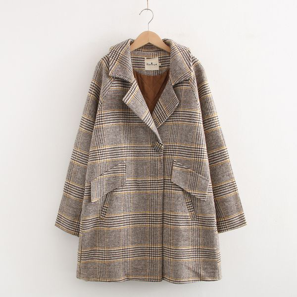 2020 new autumn winter lattice women woolen jacket korean fashion lapel cotton coat female warm loose woolen coat xs-l fcw170, Black
2020 new autumn winter lattice women woolen jacket korean fashion lapel cotton coat female warm loose woolen coat xs-l fcw170, Black