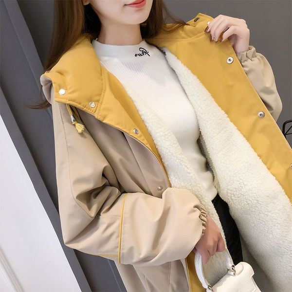 women's down & parkas coat winter long lambs wool loose-fit korean version plus thick velvet cotton woman fashion casual, Black
women's down & parkas coat winter long lambs wool loose-fit korean version plus thick velvet cotton woman fashion casual, Black
