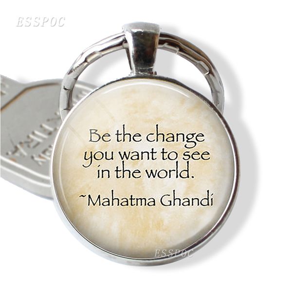 " be the change you want to see in the world " letters keychain quote key chain metal keyring graduation gift, Silver
" be the change you want to see in the world " letters keychain quote key chain metal keyring graduation gift, Silver