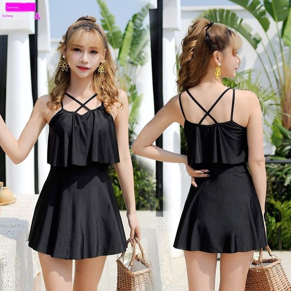 lkqma swim female one-piece conservative dress dress sling jumpsuit skirt belly-covering figure suspender shoulder-exposed back one-pie, White;black
lkqma swim female one-piece conservative dress dress sling jumpsuit skirt belly-covering figure suspender shoulder-exposed back one-pie, White;black