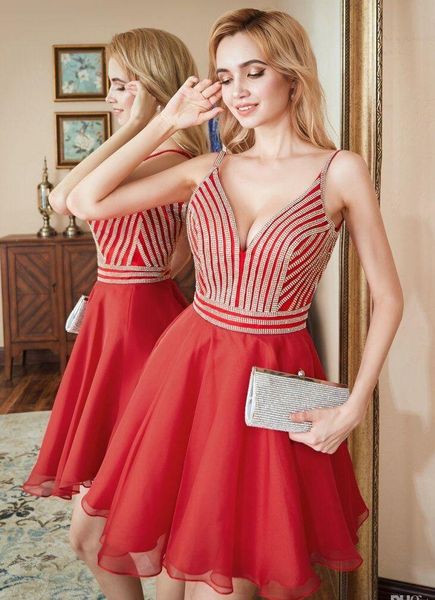2020 red chiffon a-line deep v back dance party dresses diamond blue party return home back to school prom dresses custom, Black
2020 red chiffon a-line deep v back dance party dresses diamond blue party return home back to school prom dresses custom, Black