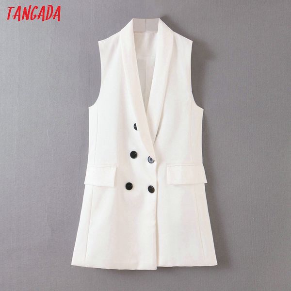 tangada women elegant white long waistcoat vest coat europen style double-breasted sleeveless jacket female sl114, Black;white
tangada women elegant white long waistcoat vest coat europen style double-breasted sleeveless jacket female sl114, Black;white