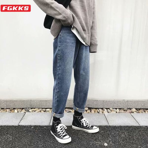 FGKKS Fashion Brand Men Trend Jeans High Street Men's Wild Comfortable Ankle-Length Pants Retro Wild Straight Jeans Male, Blue
FGKKS Fashion Brand Men Trend Jeans High Street Men's Wild Comfortable Ankle-Length Pants Retro Wild Straight Jeans Male, Blue