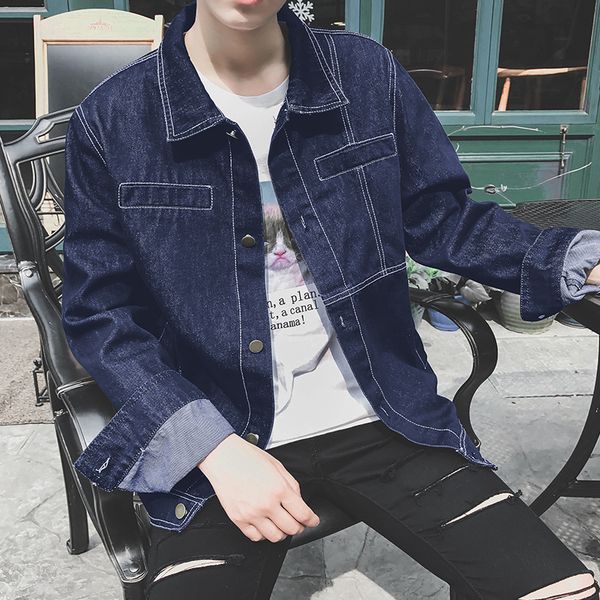 spring and autumn new style men fold-down collar solid color casual jeans coat origional hong kong style slim fit jacket men's, Black;brown
spring and autumn new style men fold-down collar solid color casual jeans coat origional hong kong style slim fit jacket men's, Black;brown