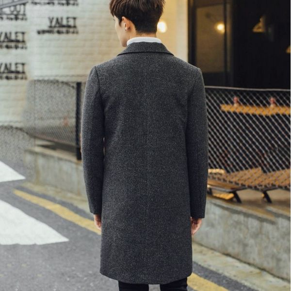 autumn new long wool blends coat men korean fashion slim single breasted overcoat male high street casual outerwear plus size, Black
autumn new long wool blends coat men korean fashion slim single breasted overcoat male high street casual outerwear plus size, Black