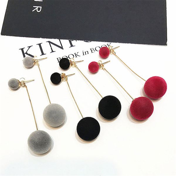 1 pcs red black blue grey plush ball drop earrings for women korea personality round long tassel earrings statement jewelry gift, Silver
1 pcs red black blue grey plush ball drop earrings for women korea personality round long tassel earrings statement jewelry gift, Silver