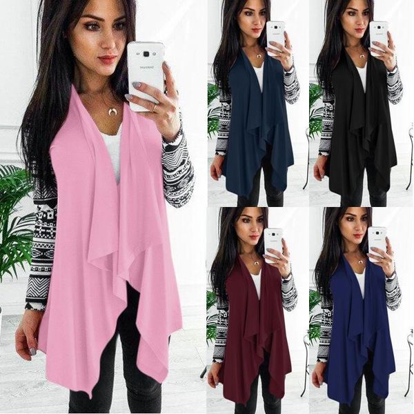 sleeved coats casual open stich women autumn cardigan jackets patchwork long, Black;brown
sleeved coats casual open stich women autumn cardigan jackets patchwork long, Black;brown