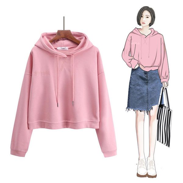 sweatshirt new female long-sleeve korean loose solid color strange girls was thin hooded spring short wild mujer trendy, Black
sweatshirt new female long-sleeve korean loose solid color strange girls was thin hooded spring short wild mujer trendy, Black