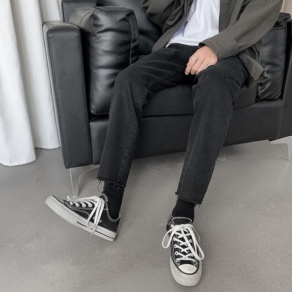 wholesale 2020 fashion casual new denim street jeans men's korean loose retro youth trend wild straight black ankle length pants, Blue
wholesale 2020 fashion casual new denim street jeans men's korean loose retro youth trend wild straight black ankle length pants, Blue