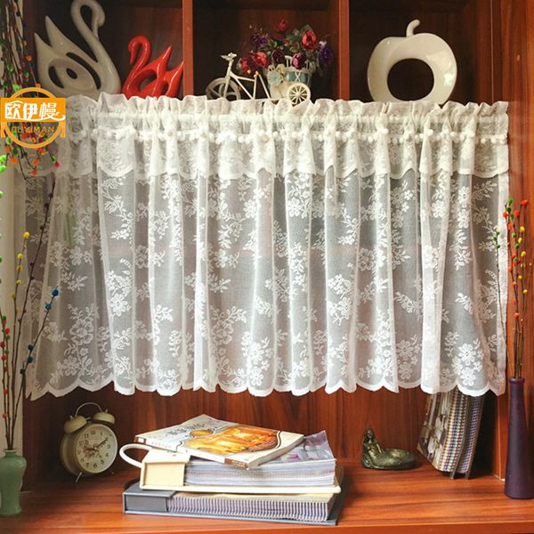 customized white half curtain pastoral short coffee curtain for kitchen american nordic small cabinet with pompom balls
customized white half curtain pastoral short coffee curtain for kitchen american nordic small cabinet with pompom balls