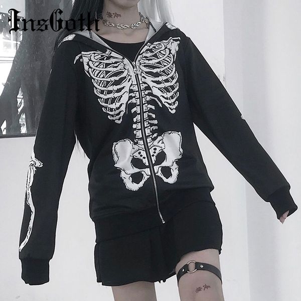 insgoth skull printed женщина с капюшоном толстовка gothic halloween party черных толстовки сыпучей увеличенная женские молнии swearshirts, Black
insgoth skull printed женщина с капюшоном толстовка gothic halloween party черных толстовки сыпучей увеличенная женские молнии swearshirts, Black