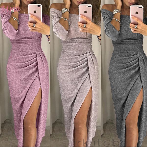 asymmetrical women off shoulder bodycon dress split maxi dress party evening gown wear jupe femme faldas mujer, Black;gray
asymmetrical women off shoulder bodycon dress split maxi dress party evening gown wear jupe femme faldas mujer, Black;gray