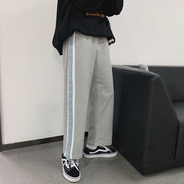 men's pants ewq / 2021 fashion straight wide leg for male trend stripe patchwork loose tide casual korean big size 19h-a12, Black
men's pants ewq / 2021 fashion straight wide leg for male trend stripe patchwork loose tide casual korean big size 19h-a12, Black