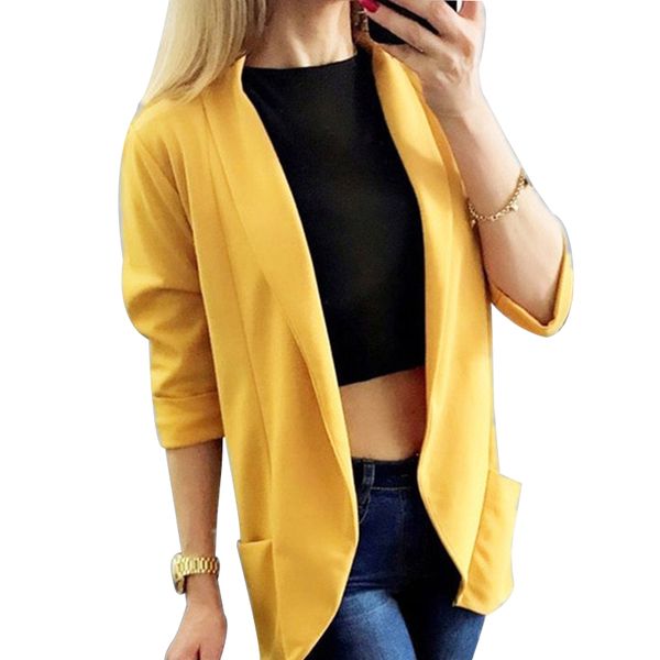 women fashion blazer elegant long sleeve slim fit coat and jacket office lady suit ladies outwear streetwear plus size, White;black
women fashion blazer elegant long sleeve slim fit coat and jacket office lady suit ladies outwear streetwear plus size, White;black