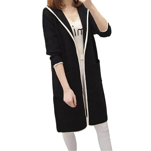women's jackets women fall winter loose hooded wild elegant windbreaker sweater coat cardigan trench female, Black;brown
women's jackets women fall winter loose hooded wild elegant windbreaker sweater coat cardigan trench female, Black;brown