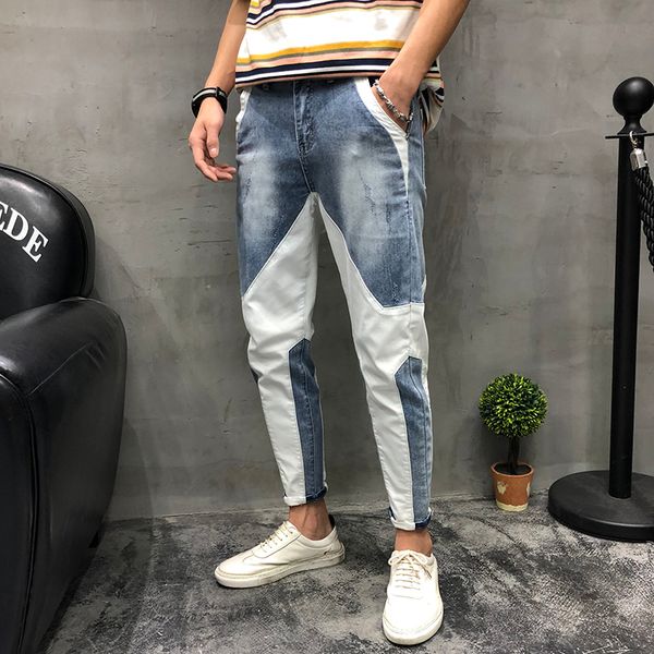 мужчины vintage fashion splice slim fit пят denim pant карандаш мужской streetwear hip hop jeans гарем брюки zipper mid, Blue
мужчины vintage fashion splice slim fit пят denim pant карандаш мужской streetwear hip hop jeans гарем брюки zipper mid, Blue