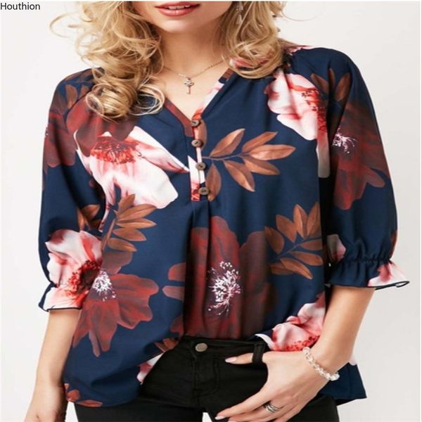 houthion women's chiffon blouse new slim and sweet summer fashion temperament seven-point sleeve chiffon printed v-neck blouse, White
houthion women's chiffon blouse new slim and sweet summer fashion temperament seven-point sleeve chiffon printed v-neck blouse, White