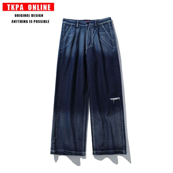 men's jeans tkpa oldschool water gradient loose male restoring ancient ways straight hip-hop torre wide-legged pants, Blue
men's jeans tkpa oldschool water gradient loose male restoring ancient ways straight hip-hop torre wide-legged pants, Blue