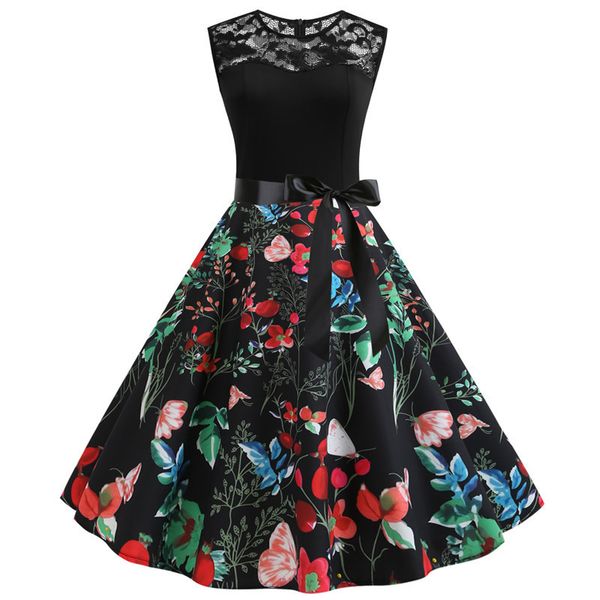 floral print women summer dress 2019 black patchwork lace dress vintage holiday vestidos plus size sleeveless slim sundress, Black;gray
floral print women summer dress 2019 black patchwork lace dress vintage holiday vestidos plus size sleeveless slim sundress, Black;gray