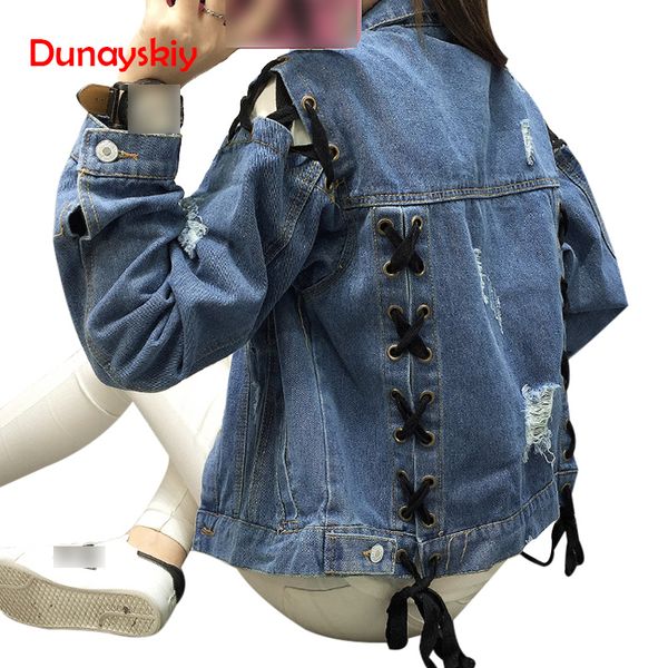 women bandage denim jacket 2019 new bf style korean version personality exaggerated hole tethered short coat, Black;brown
women bandage denim jacket 2019 new bf style korean version personality exaggerated hole tethered short coat, Black;brown
