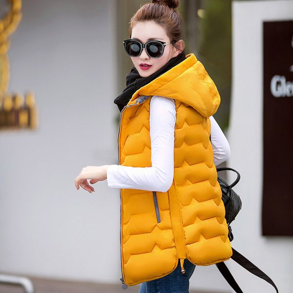 autumn winter vest women waistcoat tide sleeveless down cotton vest jacket hood warm long colete feminino winter coat c3559, Black;white
autumn winter vest women waistcoat tide sleeveless down cotton vest jacket hood warm long colete feminino winter coat c3559, Black;white