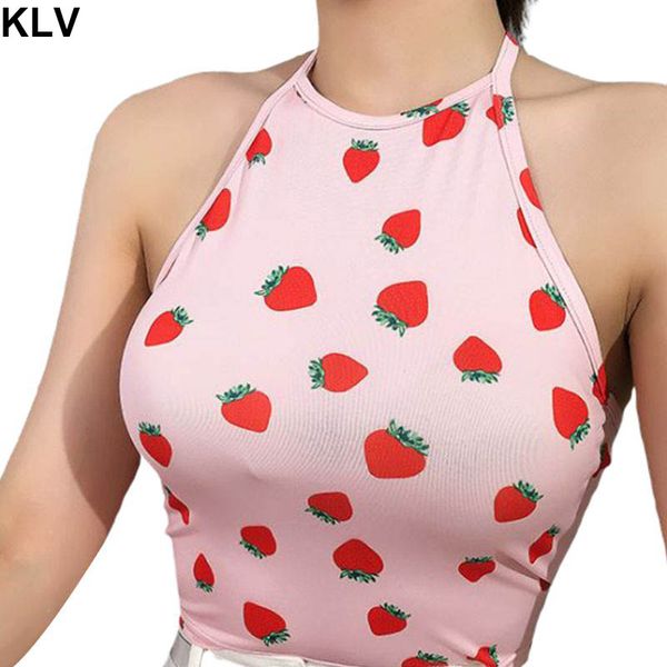 women backless casual halter hanging neck vest strawberry print strap crop sleeveless party clubwear, White
women backless casual halter hanging neck vest strawberry print strap crop sleeveless party clubwear, White