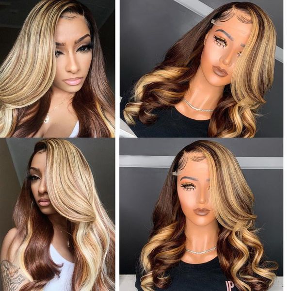 ombre brown honey blonde highlight wig colored 13x6 lace front human hair wigs body wave atina full 360 lace frontal wig remy hd, Black;brown
ombre brown honey blonde highlight wig colored 13x6 lace front human hair wigs body wave atina full 360 lace frontal wig remy hd, Black;brown