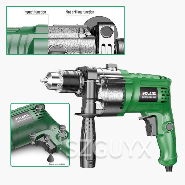 220v / 710w small hand drill multifunctional for home drilling tighten the screws electric drill ceramic tile board impact
220v / 710w small hand drill multifunctional for home drilling tighten the screws electric drill ceramic tile board impact