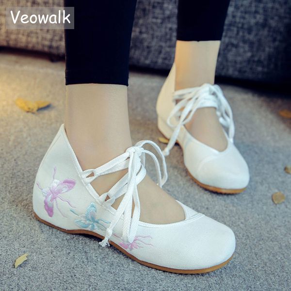 veowalk butterfly embroidered women canvas lace up ballet flats retro ladies casual comfort cotton fabric embroidery shoes, Black
veowalk butterfly embroidered women canvas lace up ballet flats retro ladies casual comfort cotton fabric embroidery shoes, Black