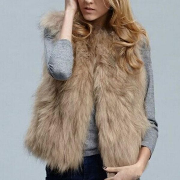 new women's autumn and winter faux fur vest fashion casual loose slimming keep warm wild vest, Black
new women's autumn and winter faux fur vest fashion casual loose slimming keep warm wild vest, Black
