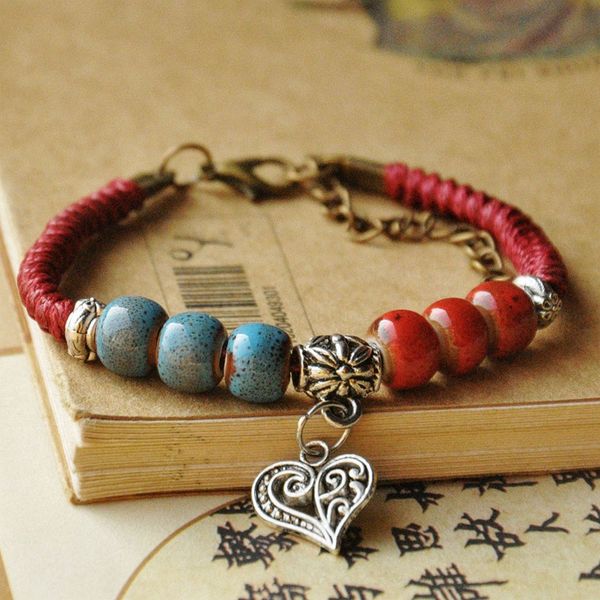 fashion charm ceramics round beads ethnic style heart-shaped bracelet original design bangle handmade amulet jewelry gifts, Golden;silver
fashion charm ceramics round beads ethnic style heart-shaped bracelet original design bangle handmade amulet jewelry gifts, Golden;silver