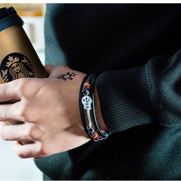 stainless steel guitar leather bracelets personalized mens punk multilayer leather charm bangle for men statement bracelet christmas gift, Golden;silver
stainless steel guitar leather bracelets personalized mens punk multilayer leather charm bangle for men statement bracelet christmas gift, Golden;silver