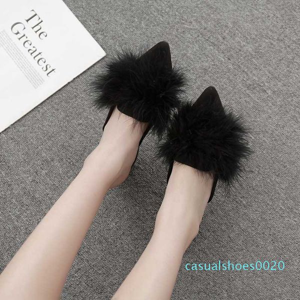 fur mules women flock pointed toe slippers fashion square high heels shoes casual slip on slides black zapatos de mujer c20
fur mules women flock pointed toe slippers fashion square high heels shoes casual slip on slides black zapatos de mujer c20