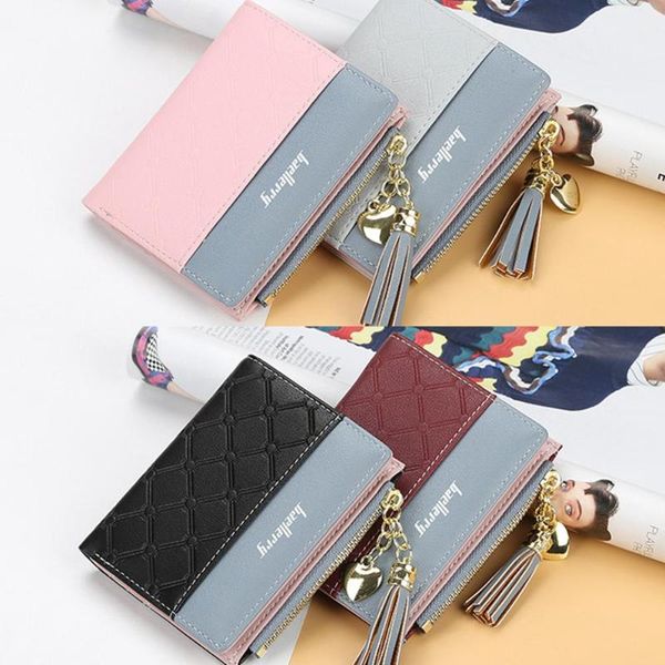 fashion women solid pu leather zipper wallet lady short tassel purse splice color money clip women zippered change wallet, Red;black
fashion women solid pu leather zipper wallet lady short tassel purse splice color money clip women zippered change wallet, Red;black