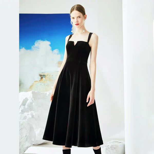 2019 new vintage popular elegant women sling v-neck black velour summer holiday night banquet party short dress wholesale, White;black
2019 new vintage popular elegant women sling v-neck black velour summer holiday night banquet party short dress wholesale, White;black