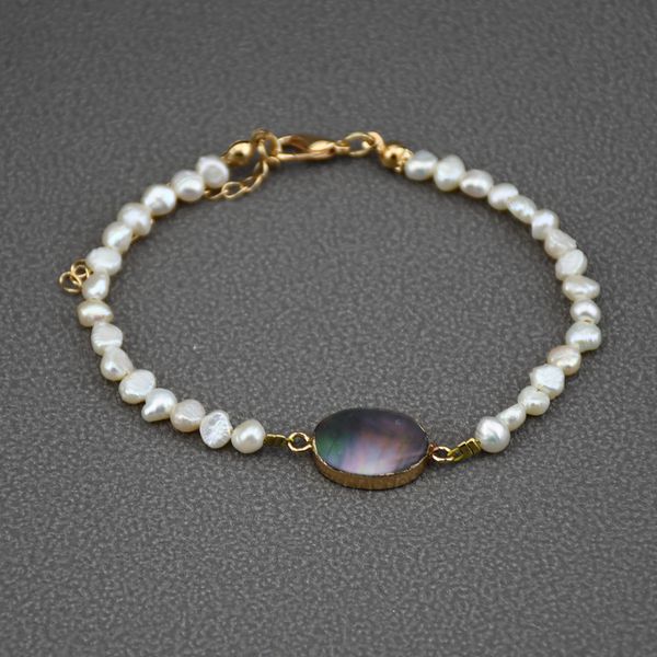 daily classic pearl bracelet irregular 3-4mm pearl abalone shell charm bracelet handmade jewelry gift for friend party accessory, Golden;silver
daily classic pearl bracelet irregular 3-4mm pearl abalone shell charm bracelet handmade jewelry gift for friend party accessory, Golden;silver